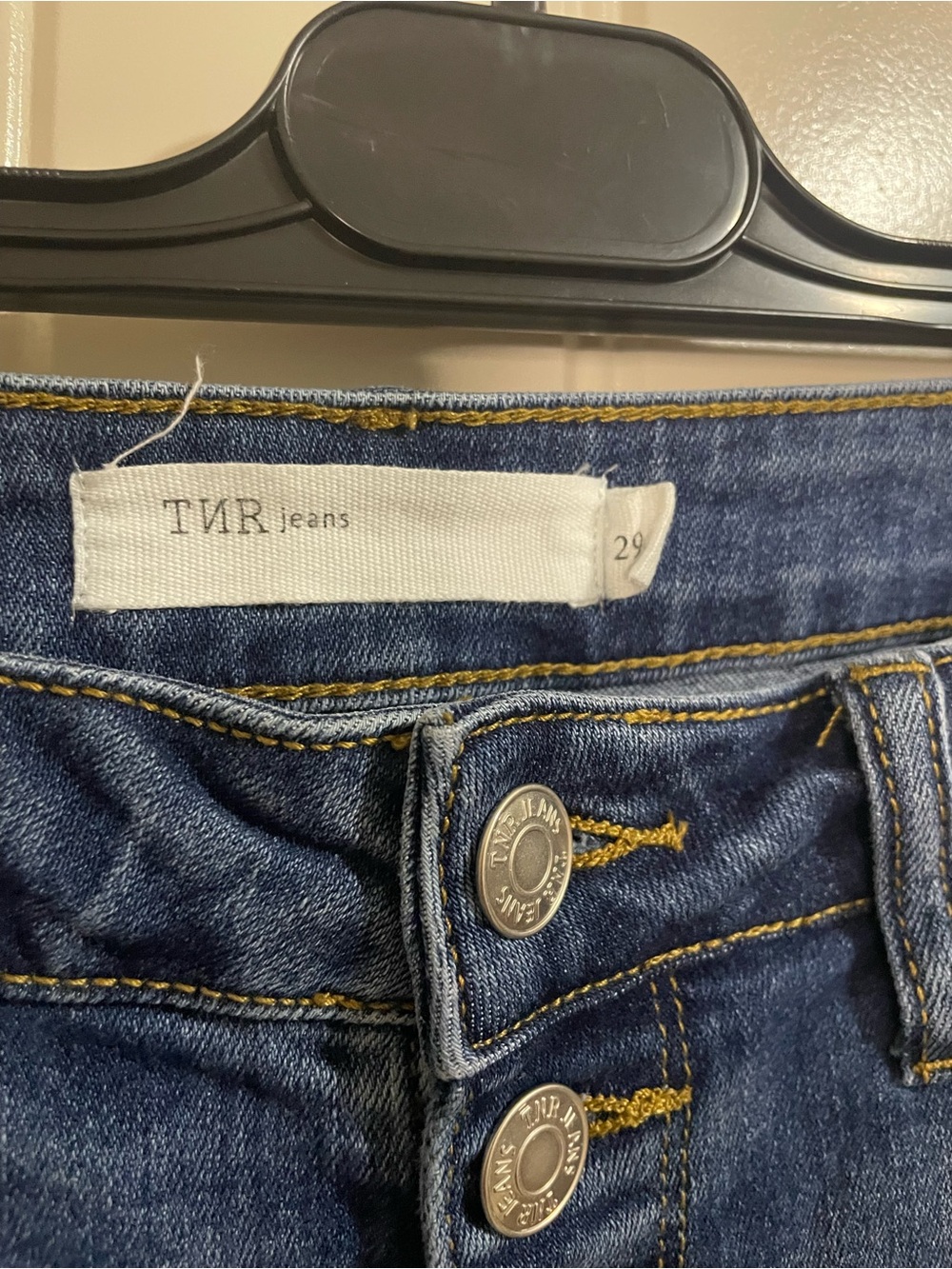 High-Rise Button-Fly Blue Flare Jeans - Picture 2 of 10